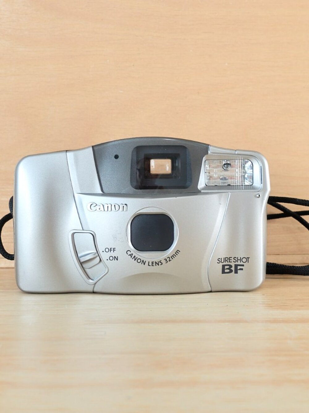Canon Sure Shot BF 35mm Film Camera 32mm Lens Big Finder Tested Working Silver